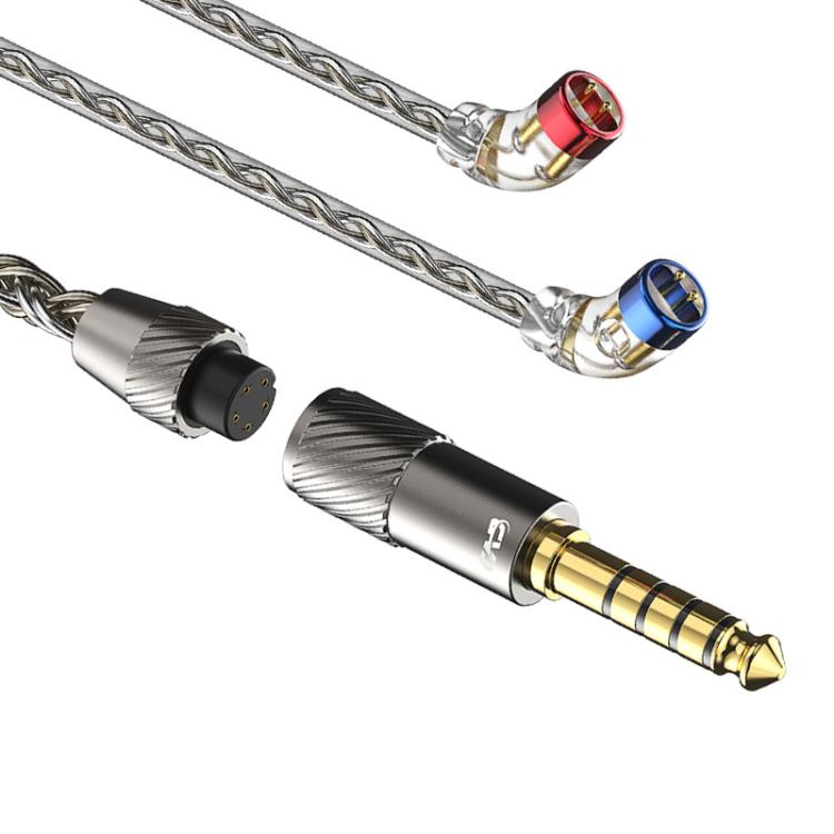 CVJ TS800 Eight Strands Copper Silver Plated Interchangeable Audio Plugs Headphone Upgrade Cable, Style: 4.4mm S Pin - Cable & Splitter by CVJ | Online Shopping UK | buy2fix