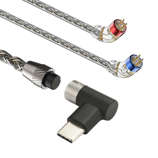 CVJ TS800 Eight Strands Copper Silver Plated Interchangeable Audio Plugs Headphone Upgrade Cable, Style: Type-C 0.78mm - Cable & Splitter by CVJ | Online Shopping UK | buy2fix