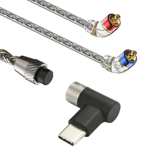 CVJ TS800 Eight Strands Copper Silver Plated Interchangeable Audio Plugs Headphone Upgrade Cable, Style: Type-C MMCX - Cable & Splitter by CVJ | Online Shopping UK | buy2fix