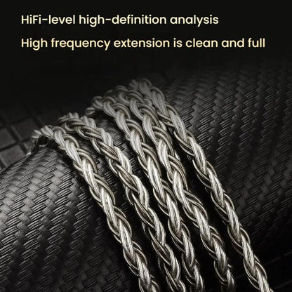 CVJ TS800 Eight Strands Copper Silver Plated Interchangeable Audio Plugs Headphone Upgrade Cable, Style: 4.4mm 0.75mm - Cable & Splitter by CVJ | Online Shopping UK | buy2fix