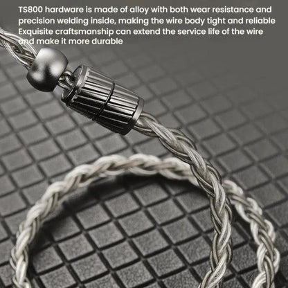 CVJ TS800 Eight Strands Copper Silver Plated Interchangeable Audio Plugs Headphone Upgrade Cable, Style: 4.4mm 0.75mm - Cable & Splitter by CVJ | Online Shopping UK | buy2fix