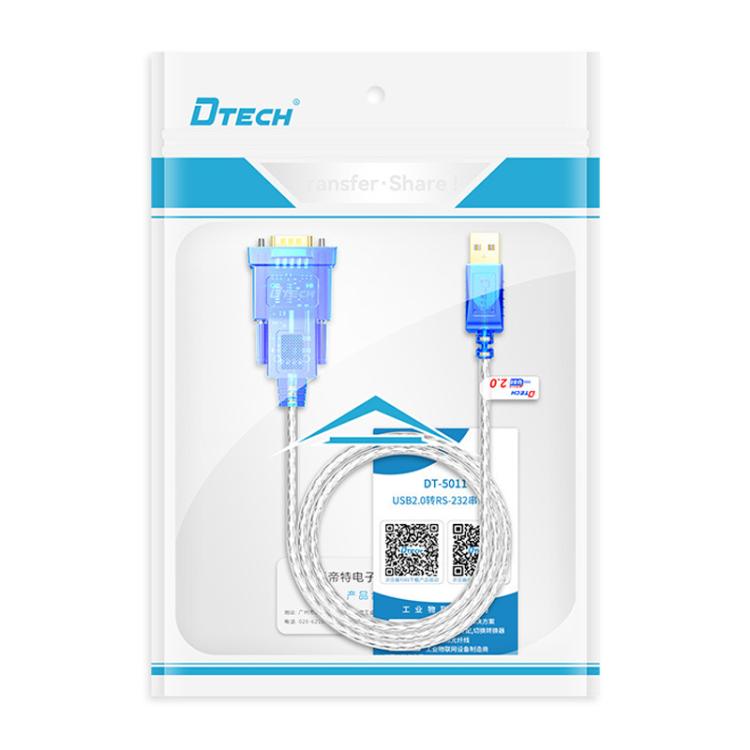 DTECH  DT-5011 USB 2.0 to RS232 Serial Adapter Cable, FT232 & ZT213 Dual-Chip with LED Indicator, Length: 2m - RS485 / RS232 Series by DTECH | Online Shopping UK | buy2fix