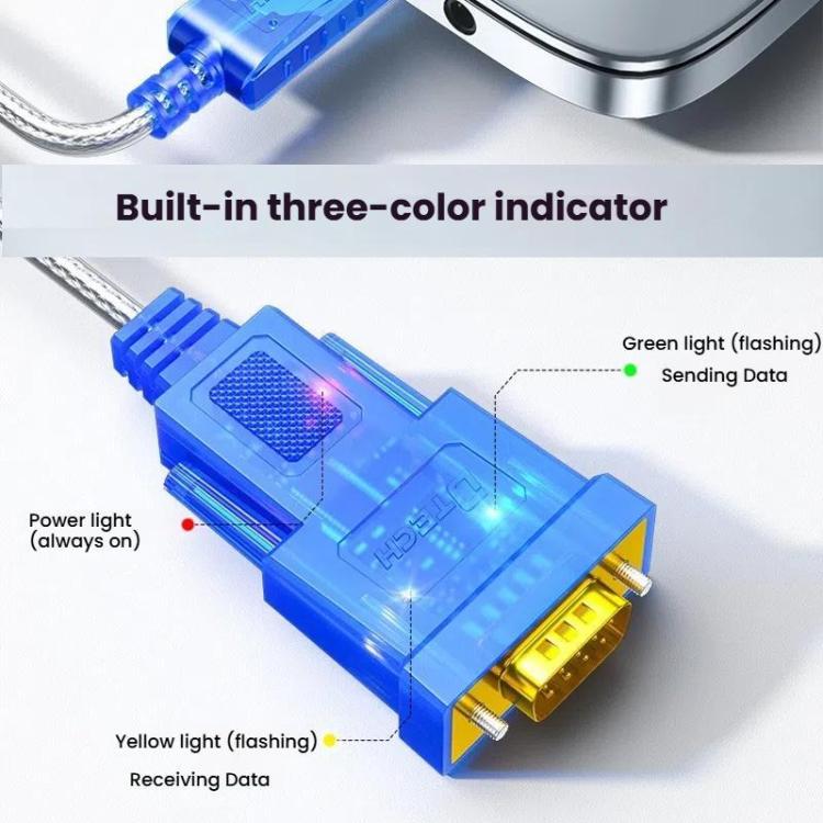 DTECH  DT-5011 USB 2.0 to RS232 Serial Adapter Cable, FT232 & ZT213 Dual-Chip with LED Indicator, Length: 0.5m - RS485 / RS232 Series by DTECH | Online Shopping UK | buy2fix