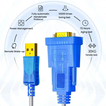 DTECH  DT-5011 USB 2.0 to RS232 Serial Adapter Cable, FT232 & ZT213 Dual-Chip with LED Indicator, Length: 1m - RS485 / RS232 Series by DTECH | Online Shopping UK | buy2fix