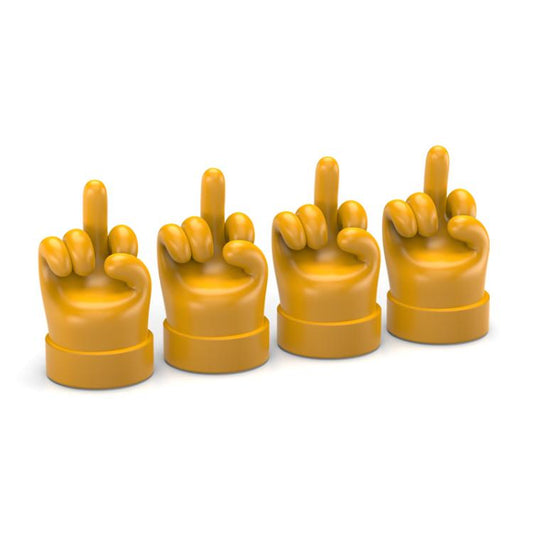4pcs /Set Car Gesture Valve Tire Decorative Rubber Cap, Color: Yellow Middle Finger - Tire Valve Caps by buy2fix | Online Shopping UK | buy2fix