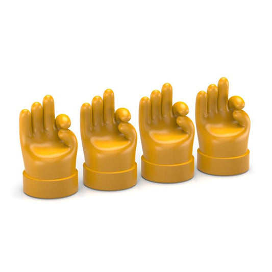 4pcs /Set Car Gesture Valve Tire Decorative Rubber Cap, Color: Yellow OK - Tire Valve Caps by buy2fix | Online Shopping UK | buy2fix