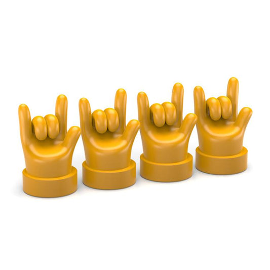 4pcs /Set Car Gesture Valve Tire Decorative Rubber Cap, Color: Yellow Rock - Tire Valve Caps by buy2fix | Online Shopping UK | buy2fix
