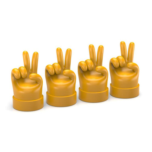 4pcs /Set Car Gesture Valve Tire Decorative Rubber Cap, Color: Yellow Yeah - Tire Valve Caps by buy2fix | Online Shopping UK | buy2fix