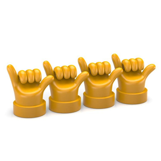 4pcs /Set Car Gesture Valve Tire Decorative Rubber Cap, Color: Yellow Six - Tire Valve Caps by buy2fix | Online Shopping UK | buy2fix