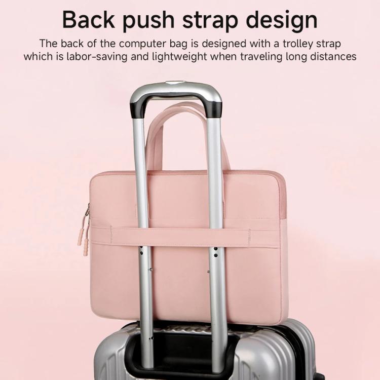 14-14.6inch Universal Laptop Bag Briefcase Women Multifunctional Shockproof Computer Bag, Color: Beige - 14.1 inch by buy2fix | Online Shopping UK | buy2fix