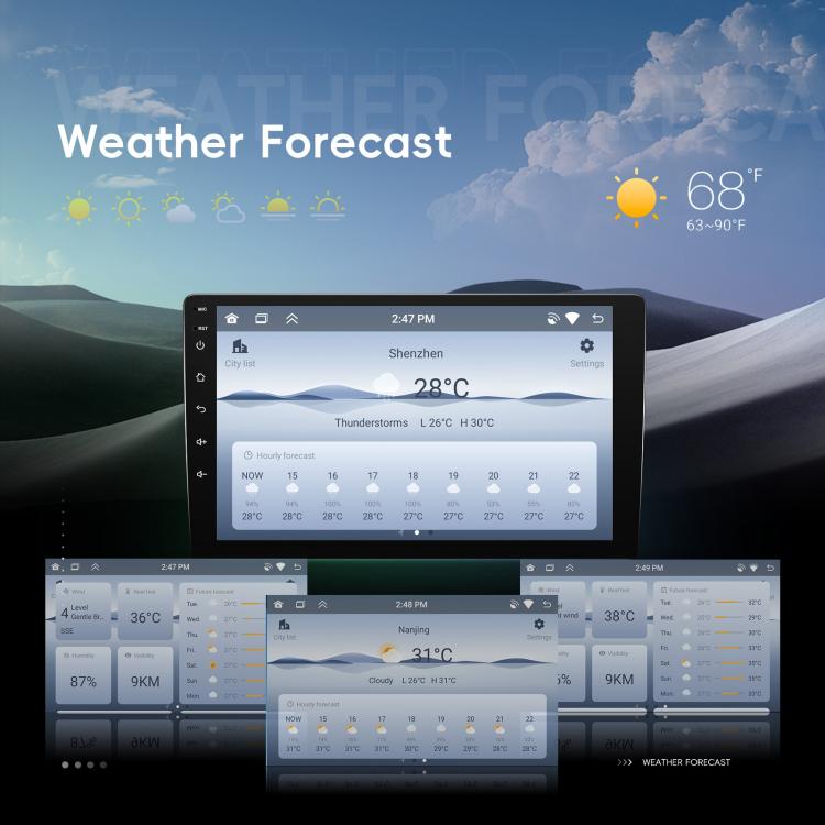 9 Inch Android 4+64G Dual-Butt Large Screen Car Carplay Built-In DAB Car Central Control Integrated Navigation System, Spec: Standard - Car MP3 & MP4 & MP5 by buy2fix | Online Shopping UK | buy2fix