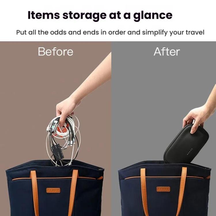 BANGE 3067 Travel Digital Storage Bag Multi-compartment Data Cable Daily Business Trip Handbag(Black) - Digital Storage Bag by BANGE | Online Shopping UK | buy2fix