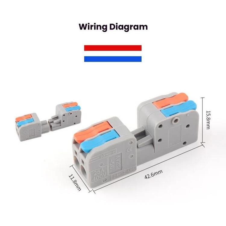 10pcs 2 In 2 Out Terminal Block Wire Push-on Quick Docking Snap Cap(KV232-2PC) - Connectors & Terminals by buy2fix | Online Shopping UK | buy2fix