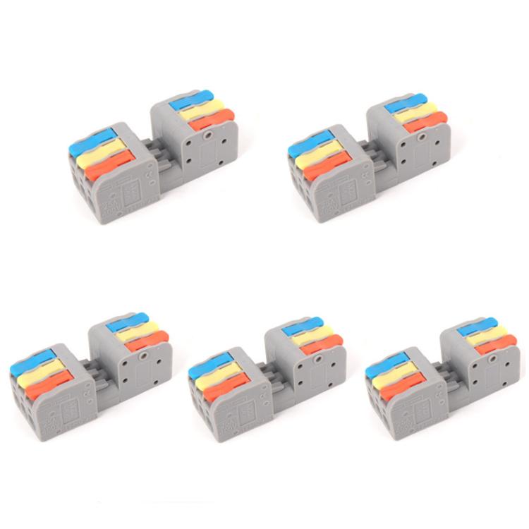 5pcs 3 In 3 Out Terminal Block Push-type Junction Box(KV232-3PC) - Connectors & Terminals by buy2fix | Online Shopping UK | buy2fix