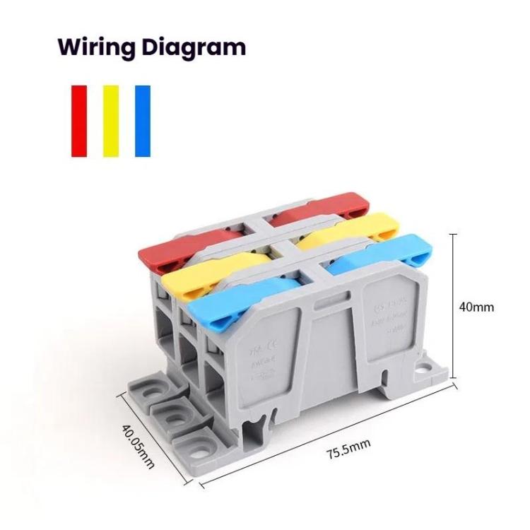 75A Quick-Press Terminal Block Wire Connector(3 In 3 Out) - Connectors & Terminals by buy2fix | Online Shopping UK | buy2fix