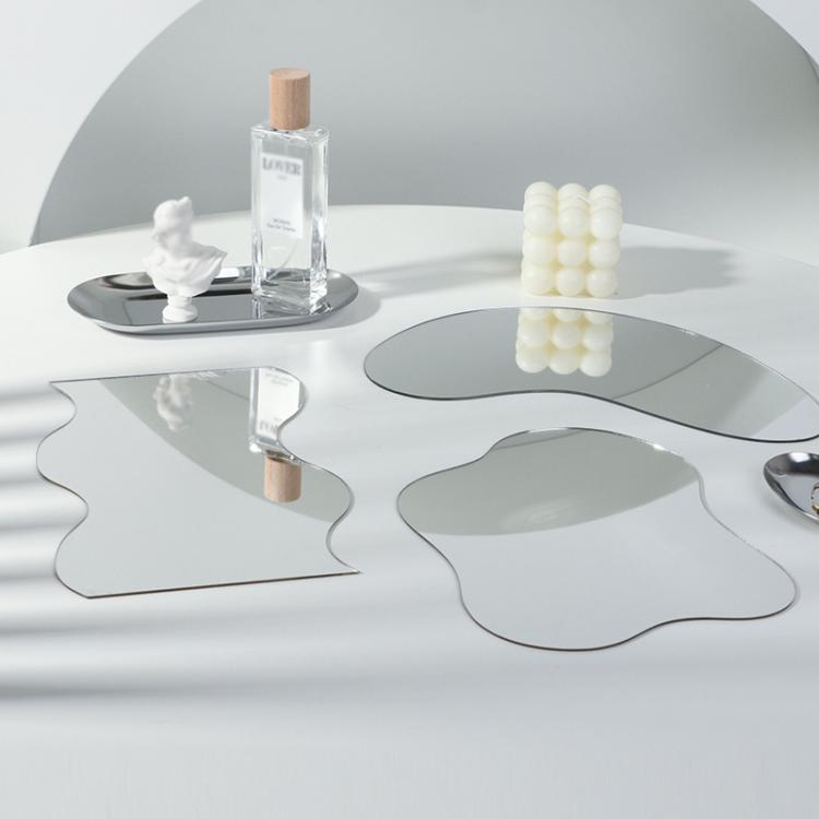 22x17cm Irregular Shape Acrylic Mirror Reflective Tray Display Jewelry Photo Props Photography Background Decoration - Acrylic Props by buy2fix | Online Shopping UK | buy2fix