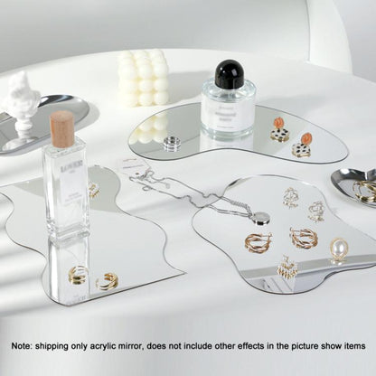 24x14cm Corrugated Acrylic Mirror Reflective Tray Display Jewelry Photo Props Photography Background Decoration - Acrylic Props by buy2fix | Online Shopping UK | buy2fix