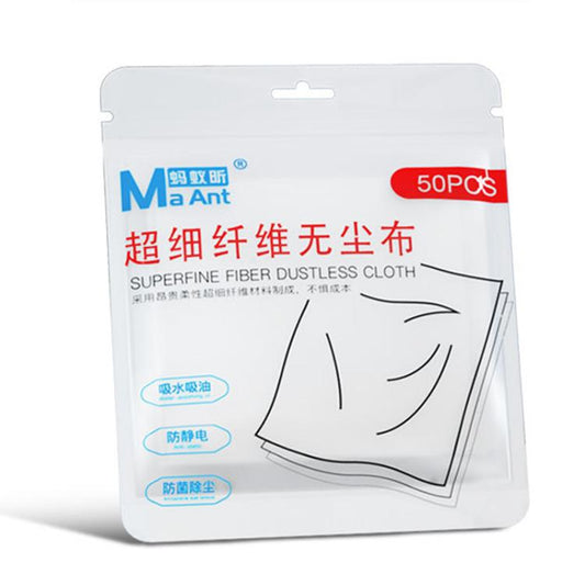 MaAnt 50pcs /Pack Superfine Fiber Dustless Cloth Cell Phone Film Repair Anti-Static Dustless Cloth Industrial Wiping Cloths Lint Free Cleaning Cloths - Dust Remove Tool by MaAnt | Online Shopping UK | buy2fix