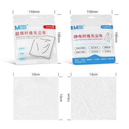 MaAnt 100pcs /Pack Electrostatic Fiber Dustless Cloth Cell Phone Film Repair Anti-Static Dustless Cloth Industrial Wiping Cloths Lint Free Cleaning Cloths - Dust Remove Tool by MaAnt | Online Shopping UK | buy2fix