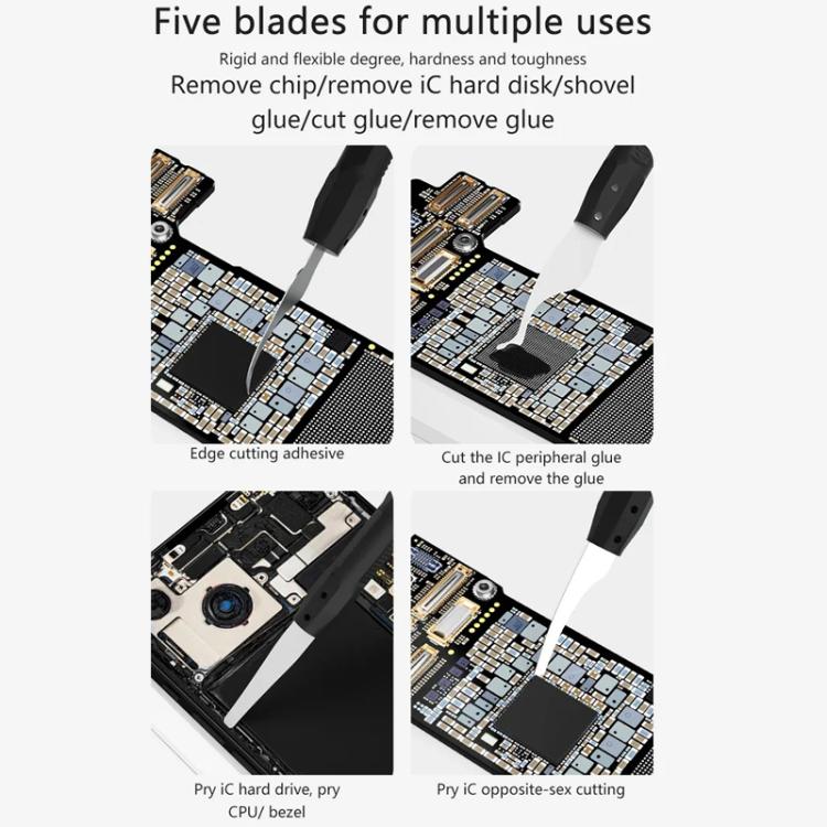 MaAnt M075 5pcs /Set Cell Phone Repair Rework Blade Pry Knife Motherboard Scraping Cutting Degumming Tool - Crowbar by MaAnt | Online Shopping UK | buy2fix
