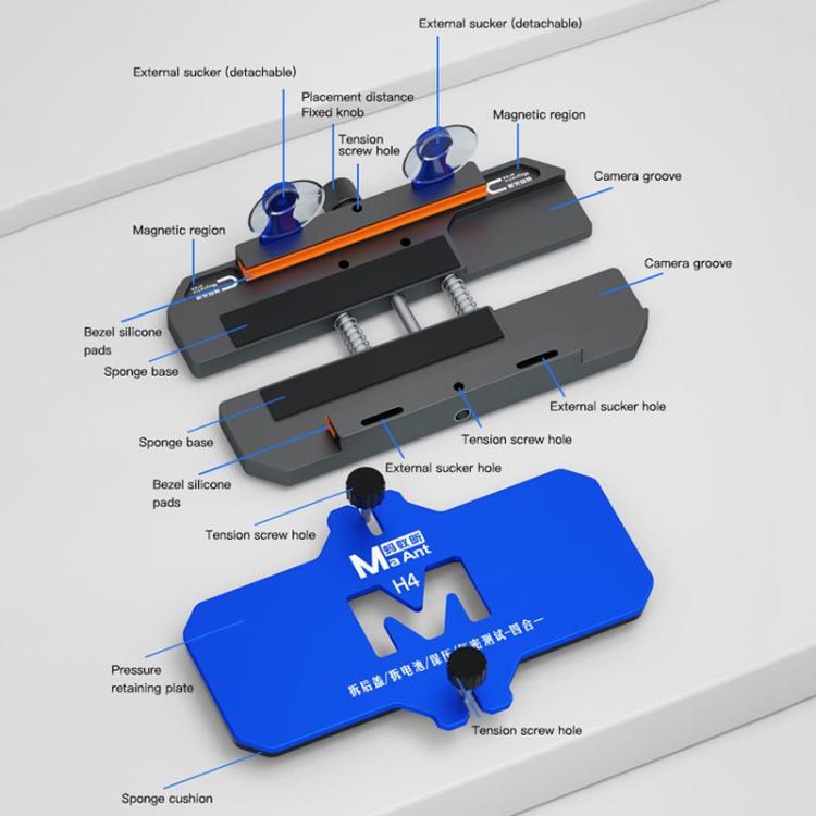 MaAnt H4 Fixture+Airtight Cell Phone Fixing Fixture Screen Side Hanging Fixture - Repair Fixture by MaAnt | Online Shopping UK | buy2fix