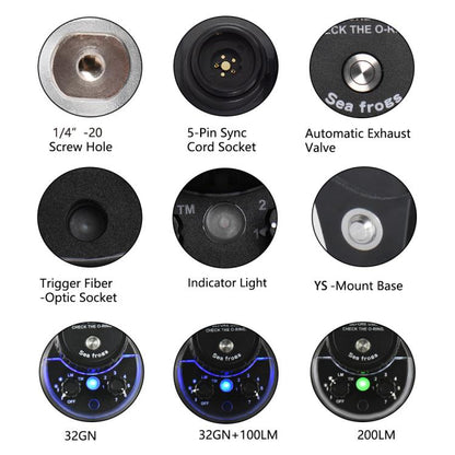 Sea Frogs SF-01  100M/328FT Underwater Strobe For Diving Photography(Black) - Shoe Mount Flashes by Sea Frogs | Online Shopping UK | buy2fix