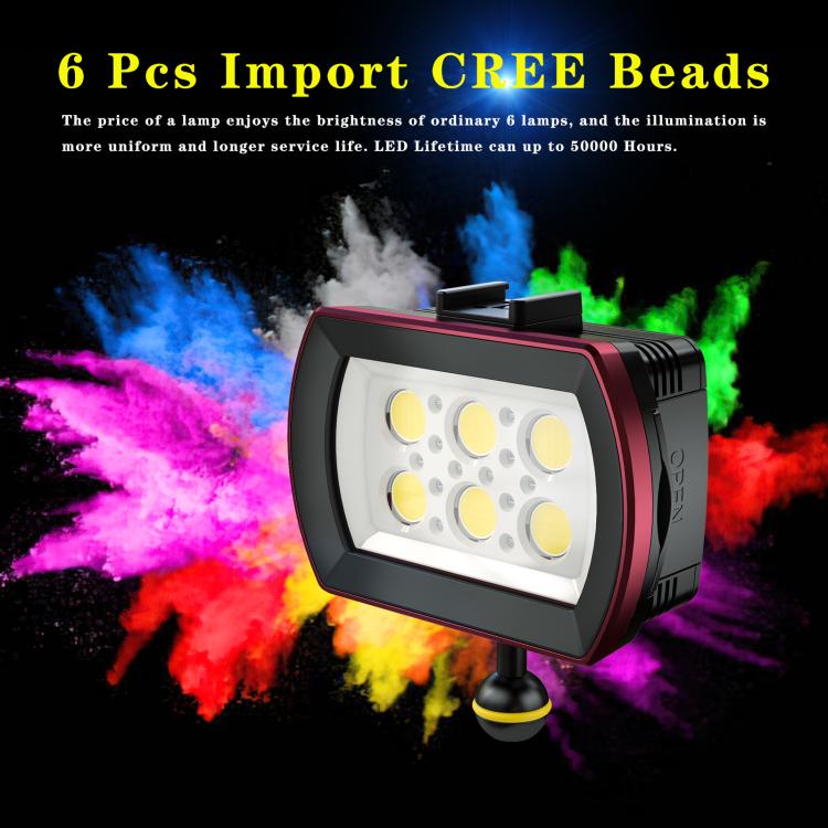 Sea Frogs SF-22  40M/130FT 6000 Lumen Underwater Photography Light(Black) -  by Sea Frogs | Online Shopping UK | buy2fix