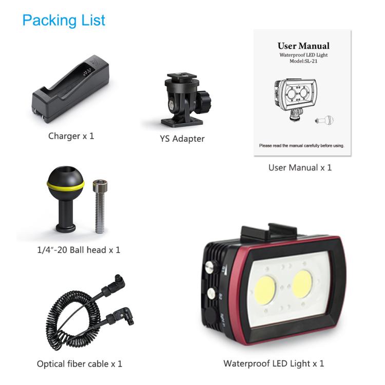 Sea Frogs SL-21 3500 Lumen 40m/130ft Waterproof Video Light For Diving Photo(Black) -  by Sea Frogs | Online Shopping UK | buy2fix