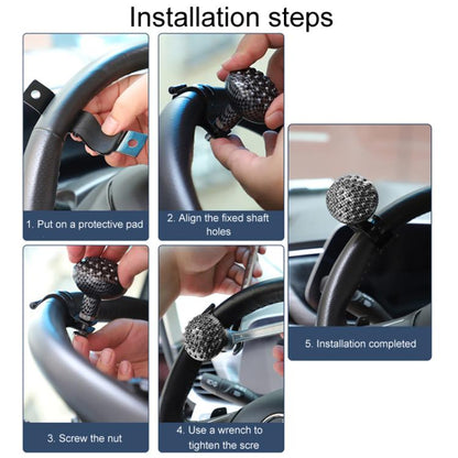 Car Steering Wheel Booster Non-Slip One-Handed Turning Assistant Ball, Style: Black-Massage Model - Steering Wheel Accessories by buy2fix | Online Shopping UK | buy2fix