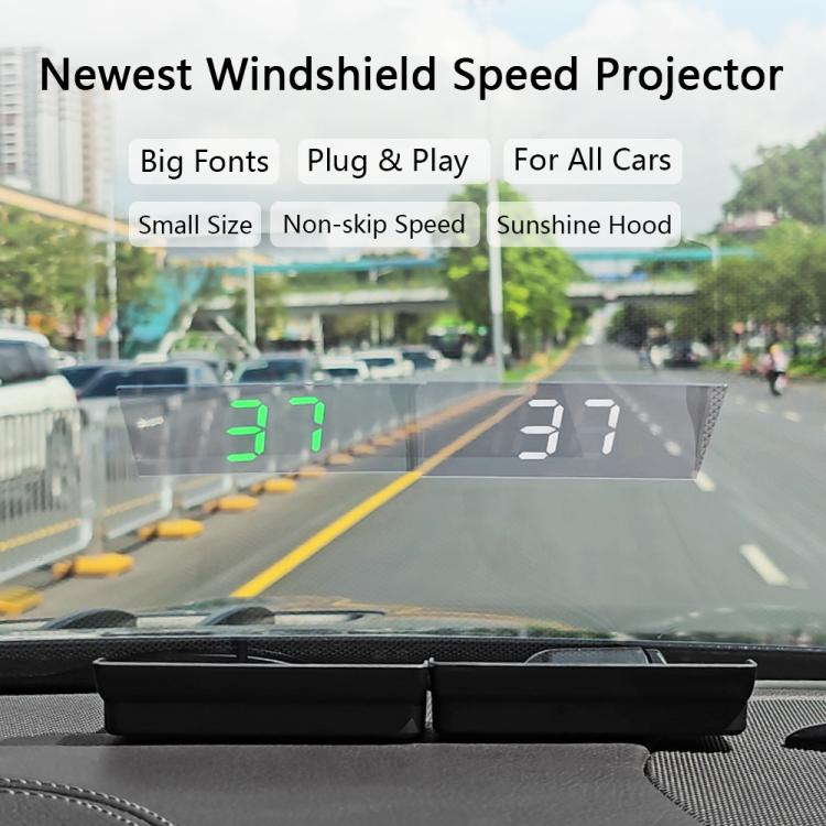 W1 Car HUD Head-up Display GPS Speedometer Speed Display, Spec: KM(Green) - Head Up Display System by buy2fix | Online Shopping UK | buy2fix