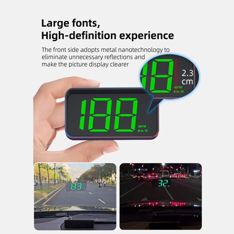 M2 Universal Cars HUD Head-up Display GPS HD Speedometer, Spec: KM/H(Green) - Head Up Display System by buy2fix | Online Shopping UK | buy2fix
