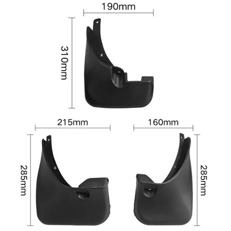 For 2006-2012 Toyota RAV4 2.0L Car Tire Soft Rubber Mudguard(Black) - Wheels Tires & Parts by buy2fix | Online Shopping UK | buy2fix