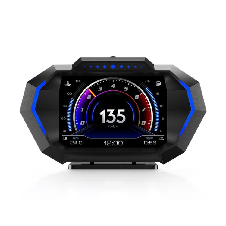 P24 Multifunctional Car HUD Head-up Display OBD+GPS Digital Speedometer Slope Meter - Head Up Display System by buy2fix | Online Shopping UK | buy2fix