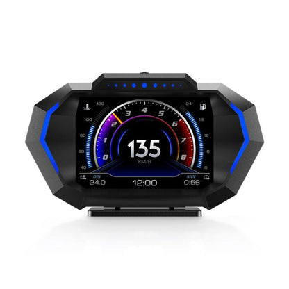 P24 Multifunctional Car HUD Head-up Display OBD+GPS Digital Speedometer Slope Meter - Head Up Display System by buy2fix | Online Shopping UK | buy2fix