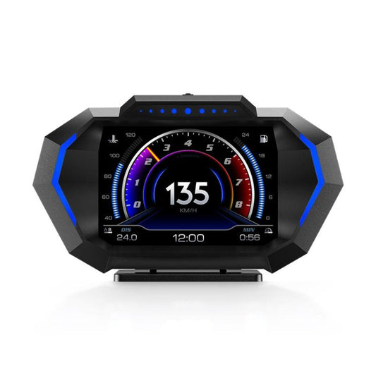 P24 Multifunctional Car HUD Head-up Display OBD+GPS Digital Speedometer Slope Meter - Head Up Display System by buy2fix | Online Shopping UK | buy2fix