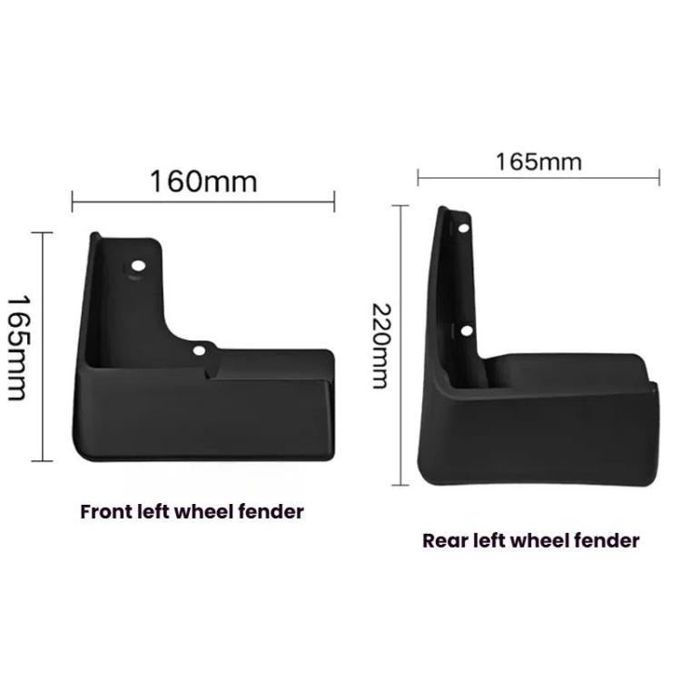 For 2010-2015 Toyota Prius Car Tire Soft Rubber Mudguard(Black) - Wheels Tires & Parts by buy2fix | Online Shopping UK | buy2fix