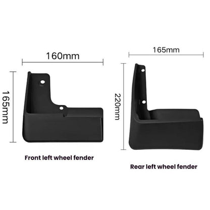 For 2010-2015 Toyota Prius Car Tire Soft Rubber Mudguard(Black) - Wheels Tires & Parts by buy2fix | Online Shopping UK | buy2fix