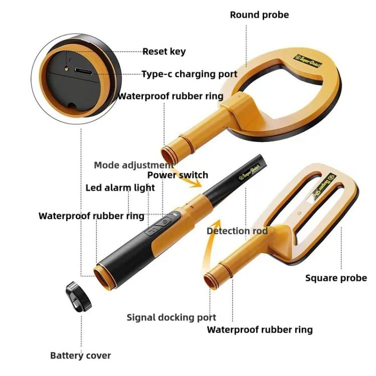 Goint IP960 Handheld 3 In 1 Metal Detector Outdoor Treasure Hunting Pulse Waterproof Rechargeable Gold Detector - Metal Detector by Goint | Online Shopping UK | buy2fix