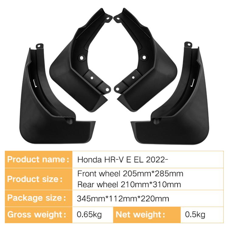 For 2022 Honda HR-V E EL Car Tire Soft Mudguard(Black) - Wheels Tires & Parts by buy2fix | Online Shopping UK | buy2fix