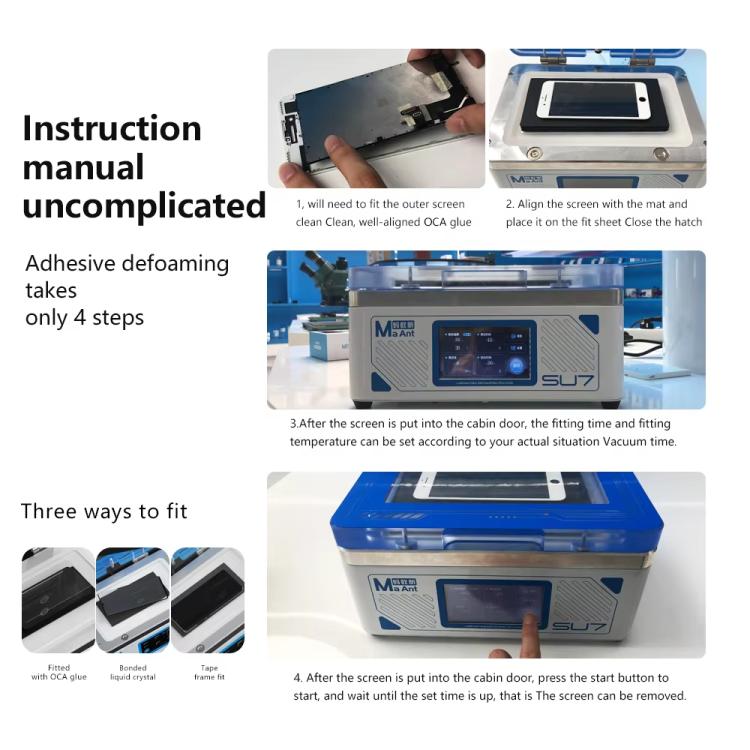 MaAnt SU7 Cell Phone Repair Curved Screen Pressing Machine Flat Panel LCD Screen Vacuum Laminating Machine, EU Plug - Defoaming Equipment by MaAnt | Online Shopping UK | buy2fix