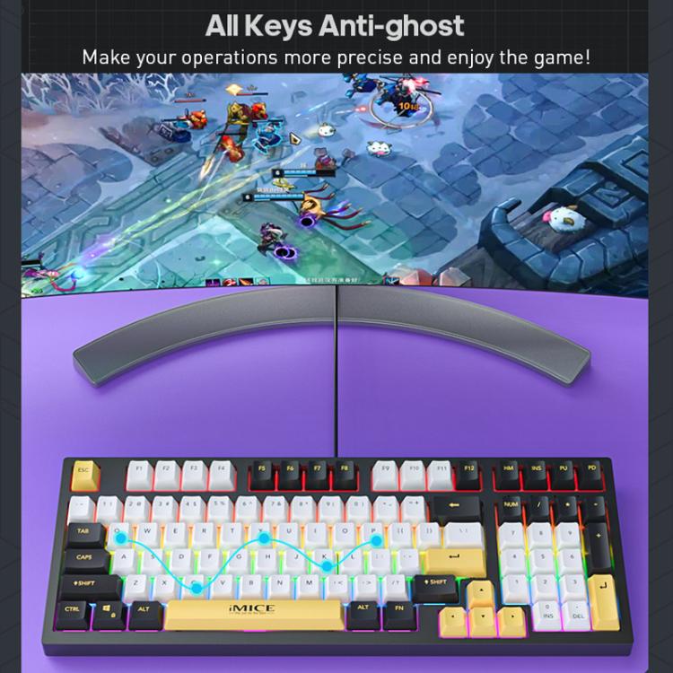iMICE GK-500 Type-C Wired Mechanical Keyboard Gaming Keyboards(Black) - Wired Keyboard by iMICE | Online Shopping UK | buy2fix