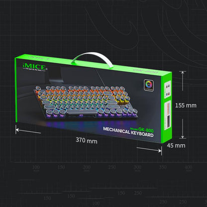 iMICE GK-800 87 Keys USB Wired RGB Round Keycap Mechanical Keyboard(White) - Wired Keyboard by iMICE | Online Shopping UK | buy2fix