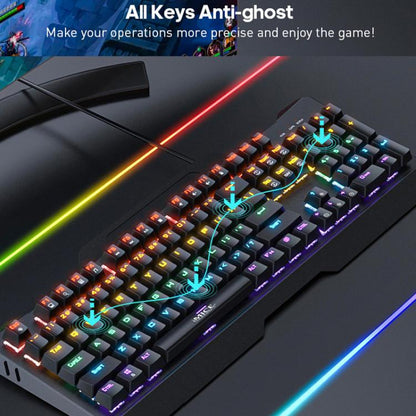iMICE GK-400 English USB Wired RGB Mechanical Metal Gaming Keyboard - Wired Keyboard by iMICE | Online Shopping UK | buy2fix