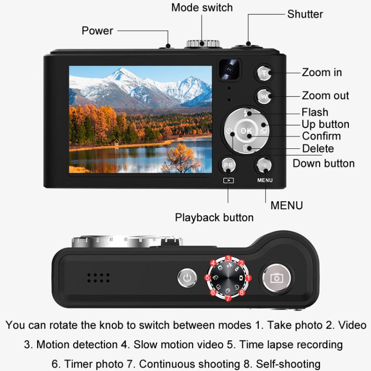 Q21 4K High Definition 16X Digital Zoom Camera 96 Megapixel Camera(White) - Video Cameras by buy2fix | Online Shopping UK | buy2fix