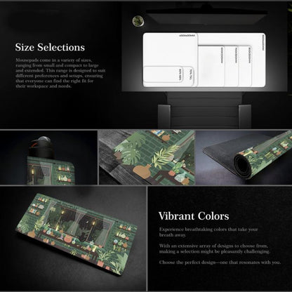 Frog Mouse Pad Cute Green Desk Mat With Non-Slip Rubber Base  For Computer Laptop 400x900x2mm(Pattern 6) - Mouse Pads by buy2fix | Online Shopping UK | buy2fix