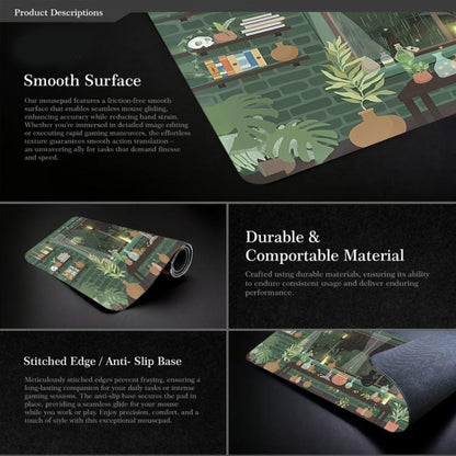 Frog Mouse Pad Cute Green Desk Mat With Non-Slip Rubber Base  For Computer Laptop 300x600x2mm(Pattern 1) - Mouse Pads by buy2fix | Online Shopping UK | buy2fix