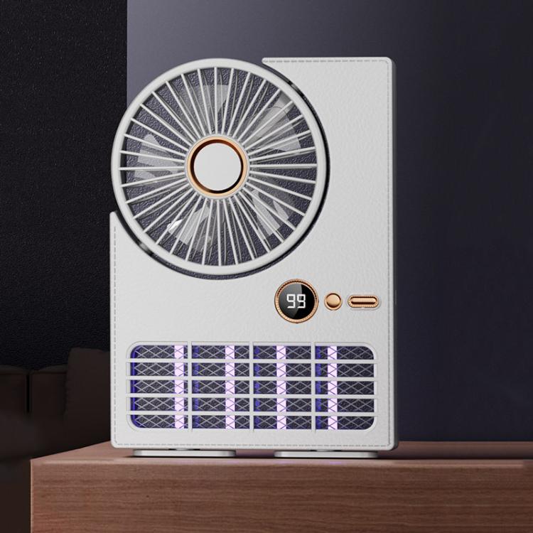 2-in-1 Household Electric Fan Mosquito Killer Lamp LED Digita lDesktop Fan, Color: Plug-in White - Electric Fans by buy2fix | Online Shopping UK | buy2fix