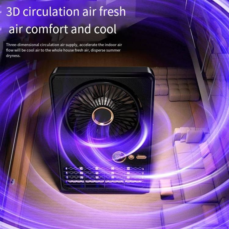2-in-1 Household Electric Fan Mosquito Killer Lamp LED Digita lDesktop Fan, Color: 3000mAh Black - Electric Fans by buy2fix | Online Shopping UK | buy2fix