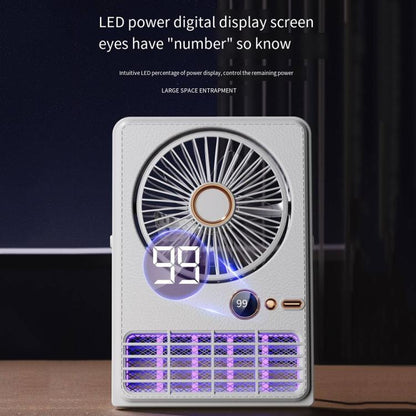 2-in-1 Household Electric Fan Mosquito Killer Lamp LED Digita lDesktop Fan, Color: 3000mAh Black - Electric Fans by buy2fix | Online Shopping UK | buy2fix