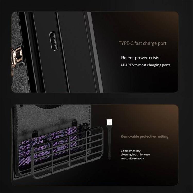 2-in-1 Household Electric Fan Mosquito Killer Lamp LED Digita lDesktop Fan, Color: 3000mAh Black - Electric Fans by buy2fix | Online Shopping UK | buy2fix